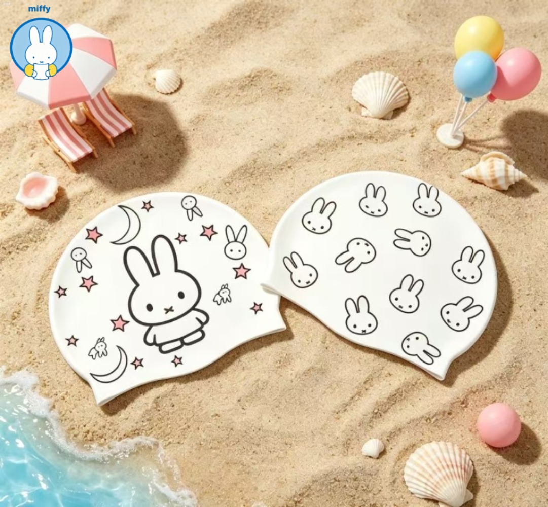 Swim Cap Silicone - Kawaii Miffy New Cute Silicone Swim