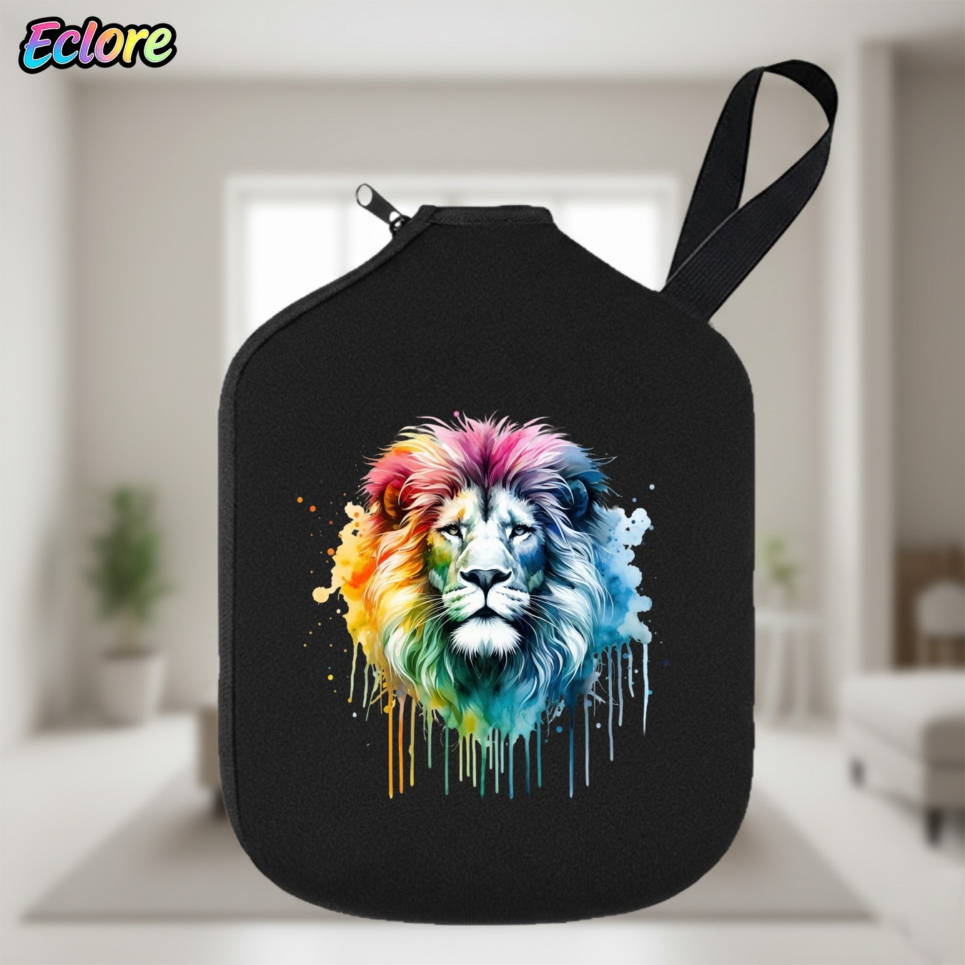 Pickleball Paddle - Colorful Watercolor Lion Head Pickleball Paddle