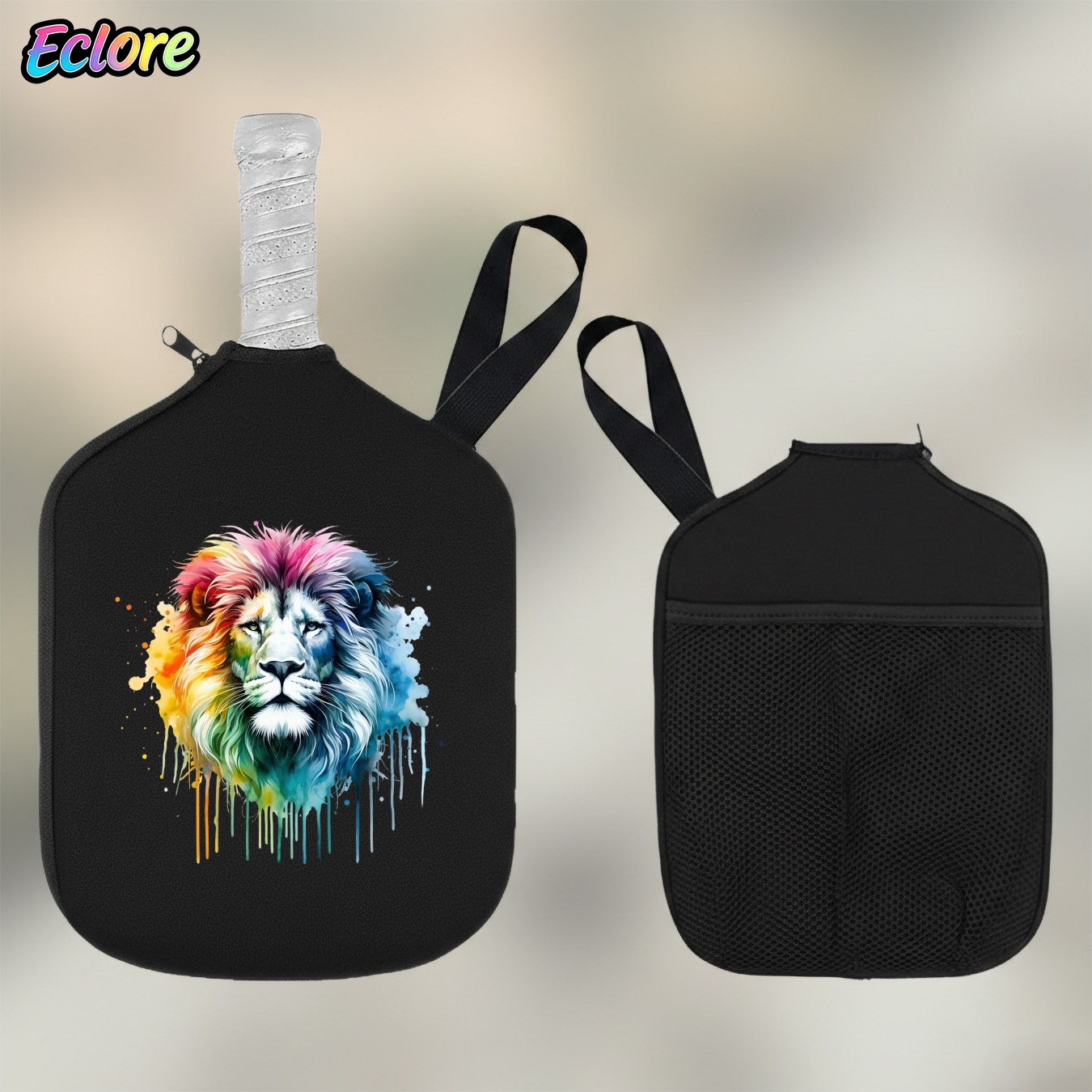 Colorful Watercolor Lion Head  - đánh giá và giá Pickleball Paddle