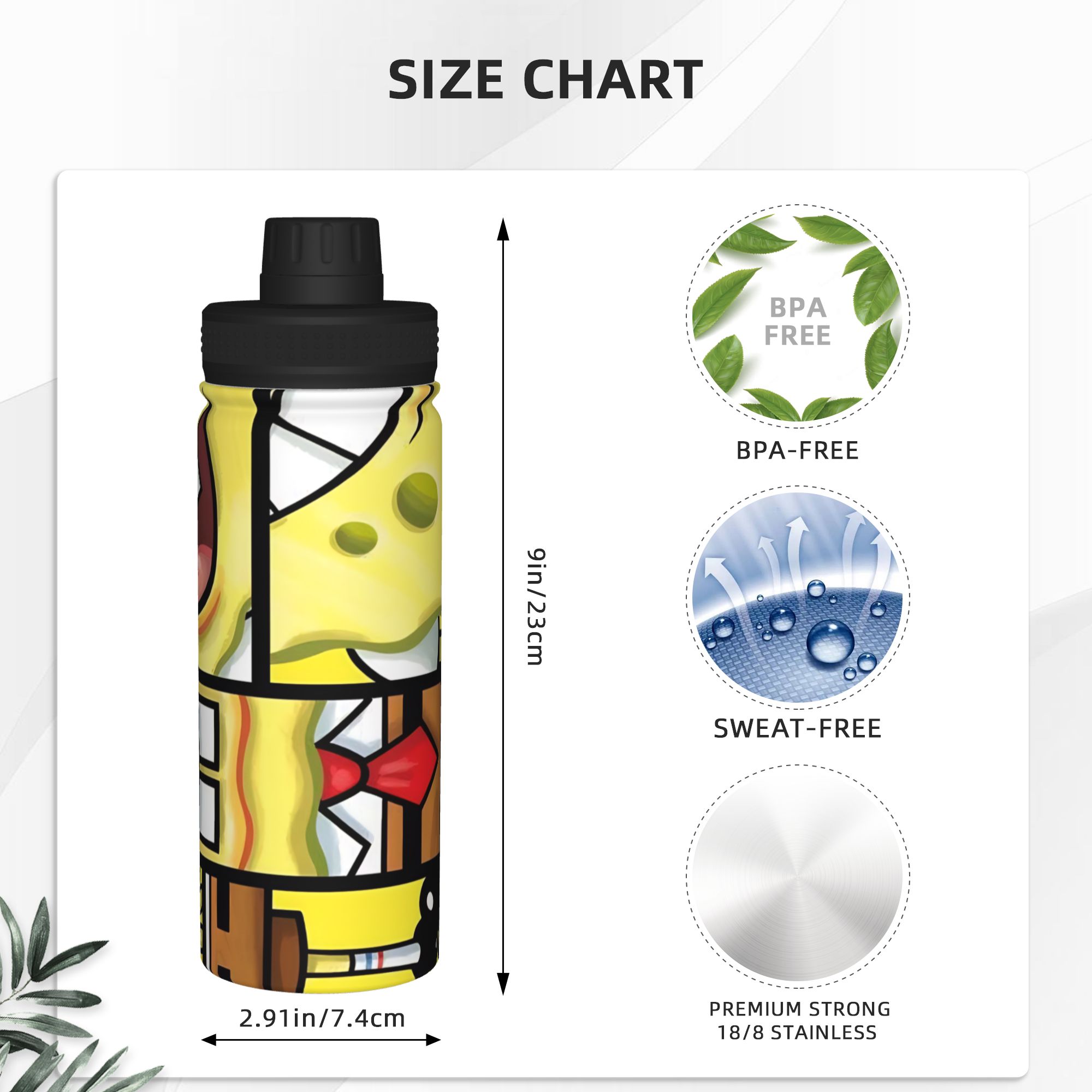 Spongebobs Cartoon 18OZ Sports - đánh giá và giá Sports Water Bottle Insulated