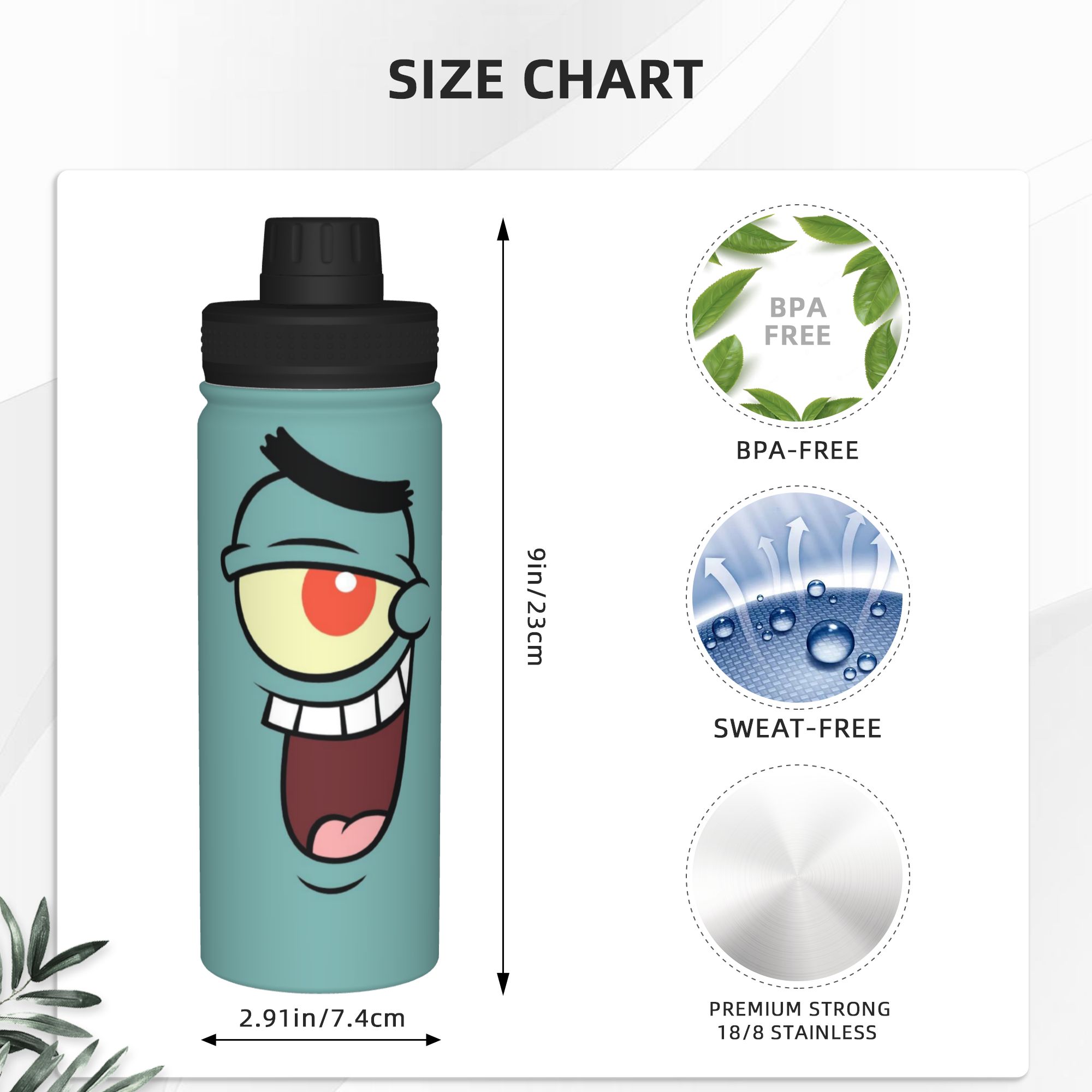 Spongebobs Cartoon 18OZ Sports - đánh giá và giá Sports Water Bottle Insulated