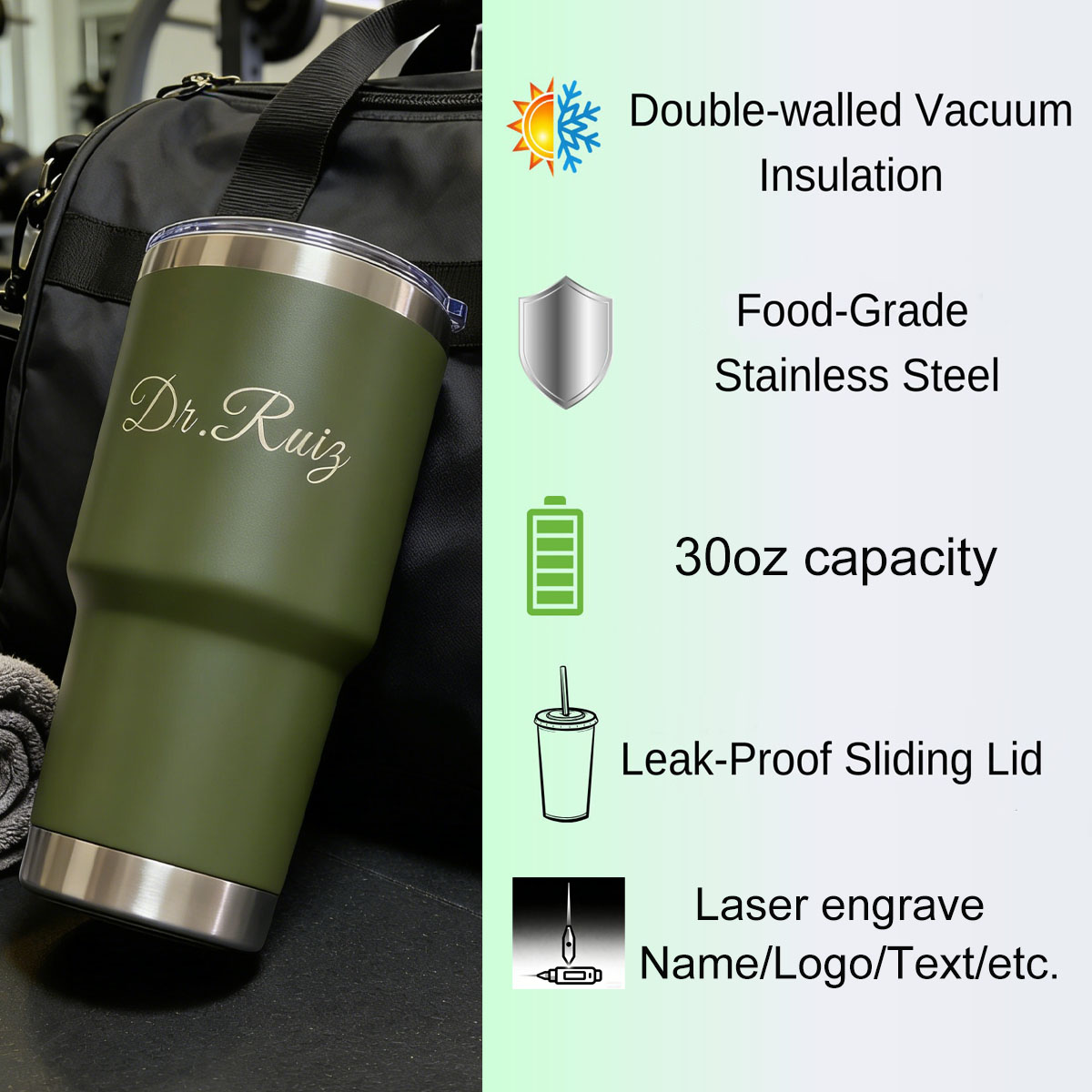 Custom Personalized 30 oz Vacu - đánh giá và giá Sports Water Bottle Insulated