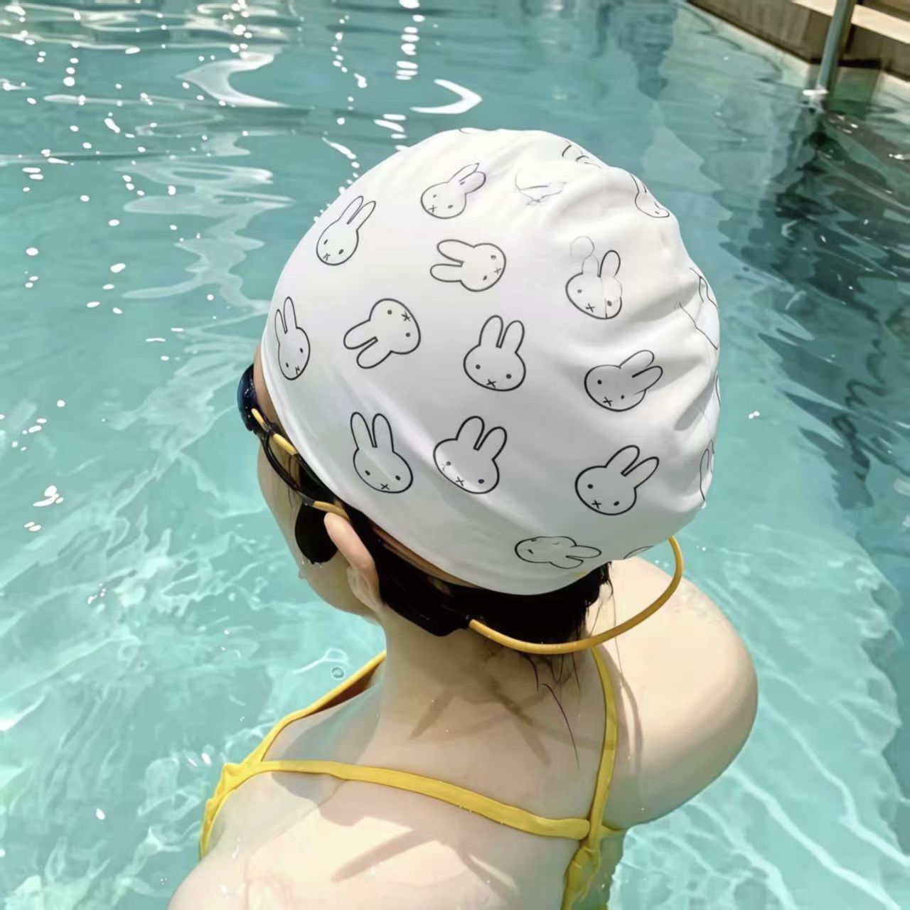 Cute Miffy Girls Swimming Cap  - đánh giá và giá Swim Cap Silicone