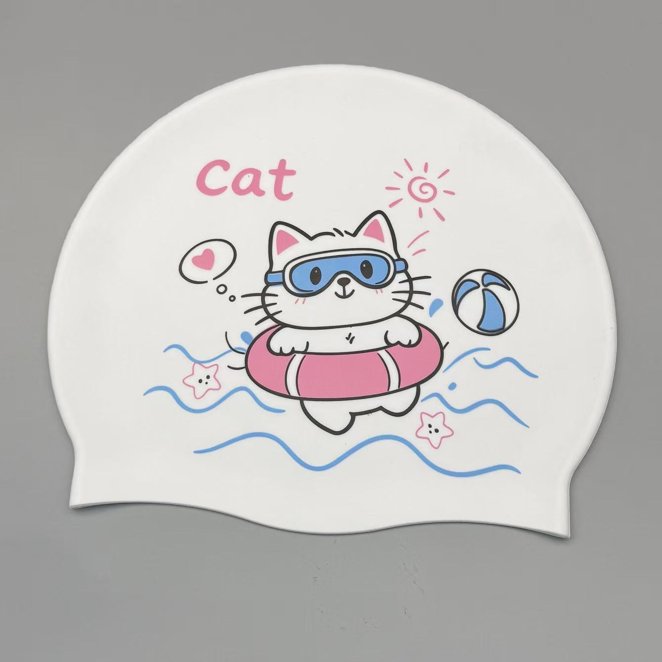 Cute Kitten Silicone Swim Cap  - đánh giá và giá Swim Cap Silicone