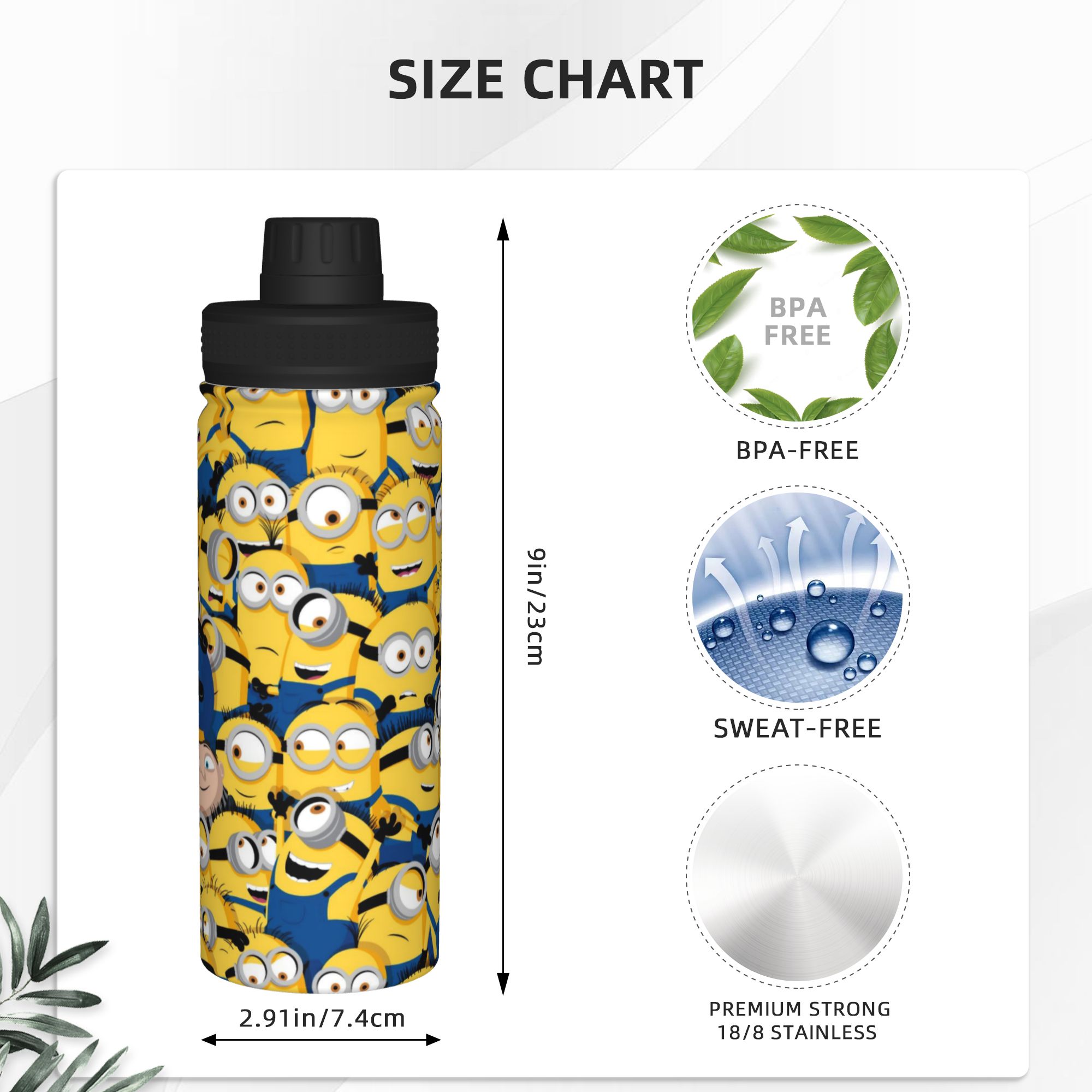 Cartoon M-Minions 18OZ Sports  - đánh giá và giá Sports Water Bottle Insulated